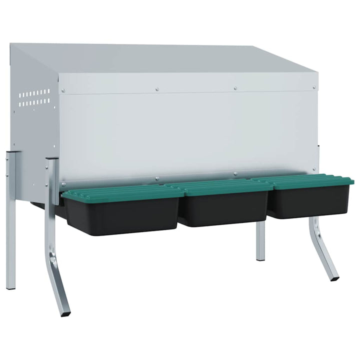 Chicken Nesting Box 3 Compartments With Legs Galvanised Steel