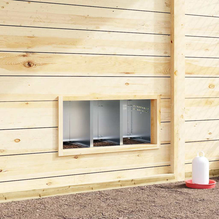 Chicken Nesting Box 3 Compartments With Legs Galvanised Steel