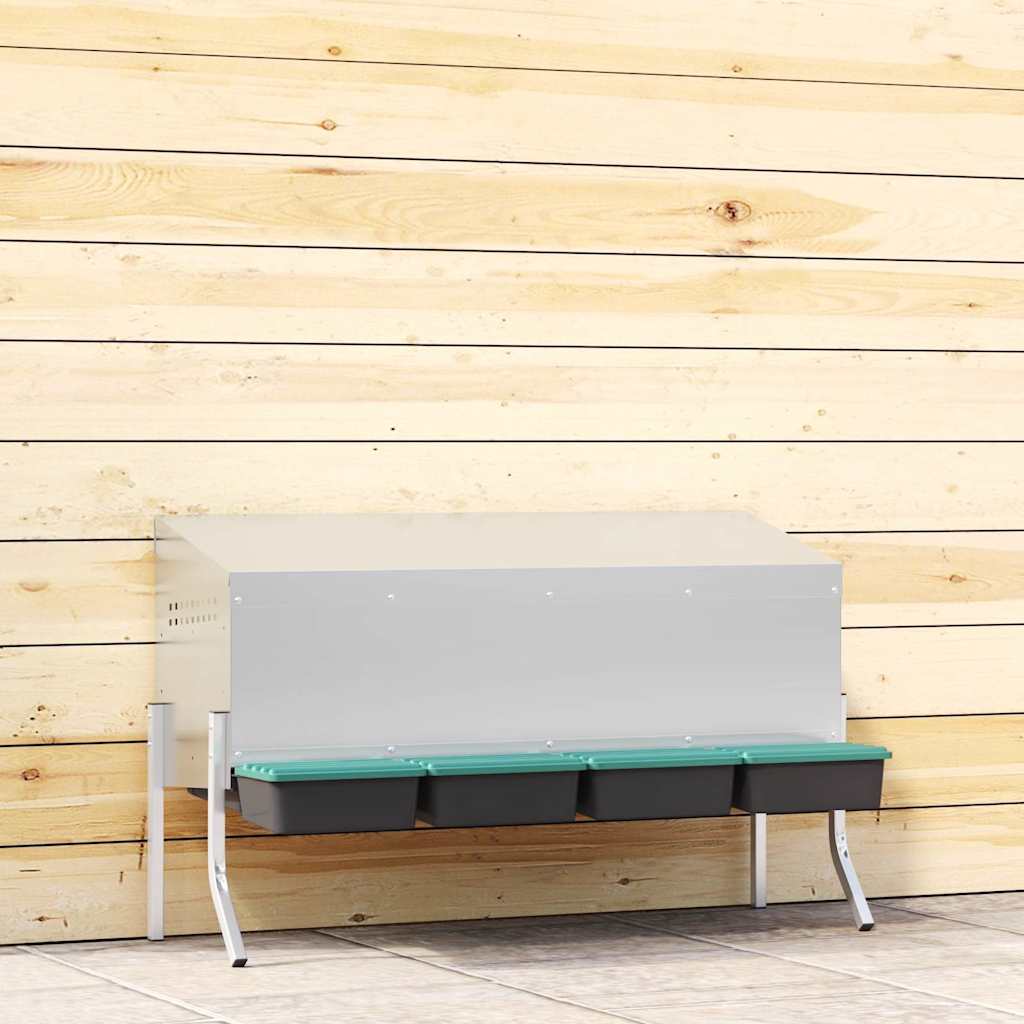 Chicken Nesting Box 3 Compartments With Legs Galvanised Steel