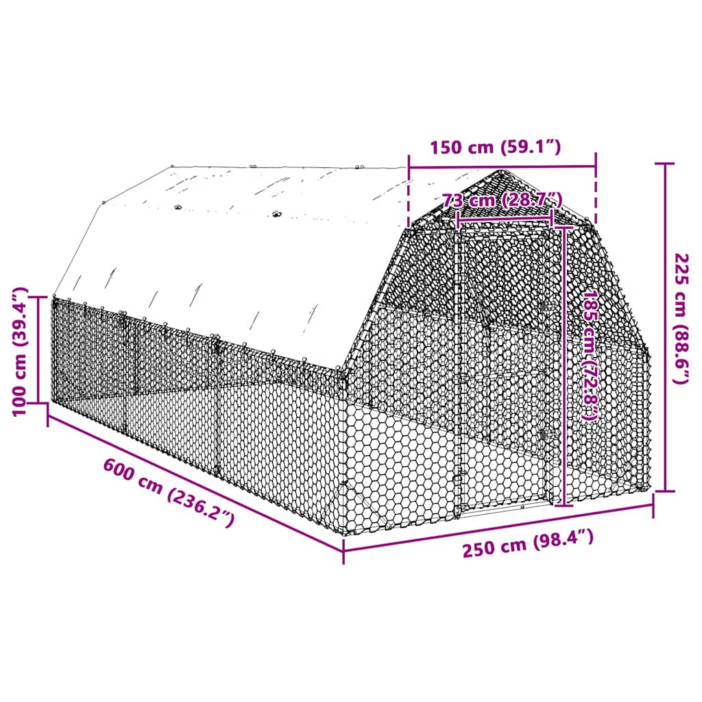Chicken Run Galvanised Steel