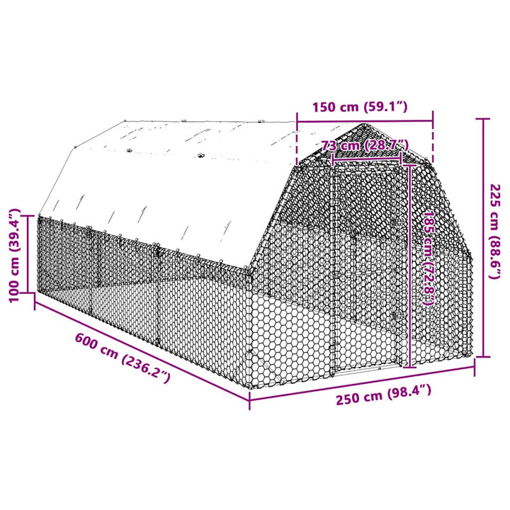 Chicken Run Galvanised Steel