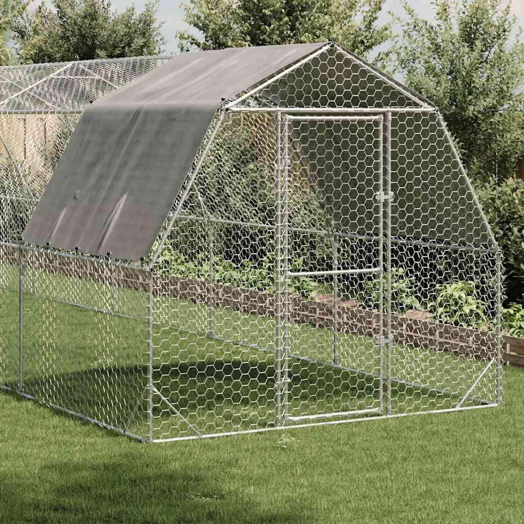 Chicken Run With Roof Galvanised Steel