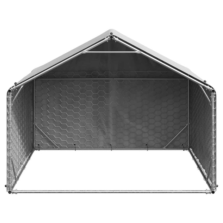 Outdoor Dog Kennel With Cover Galvanised Steel