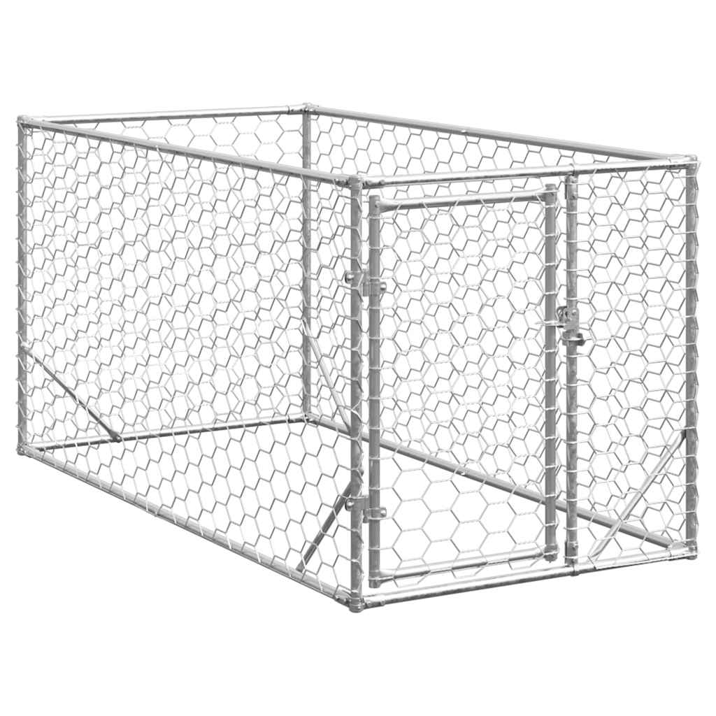 Outdoor Dog Kennel With Door Galvanised Steel