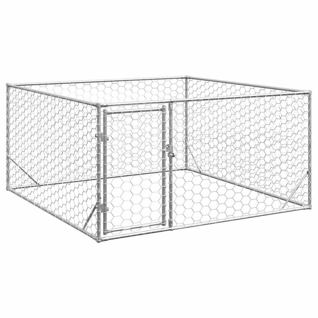 Outdoor Dog Kennel With Door Galvanised Steel