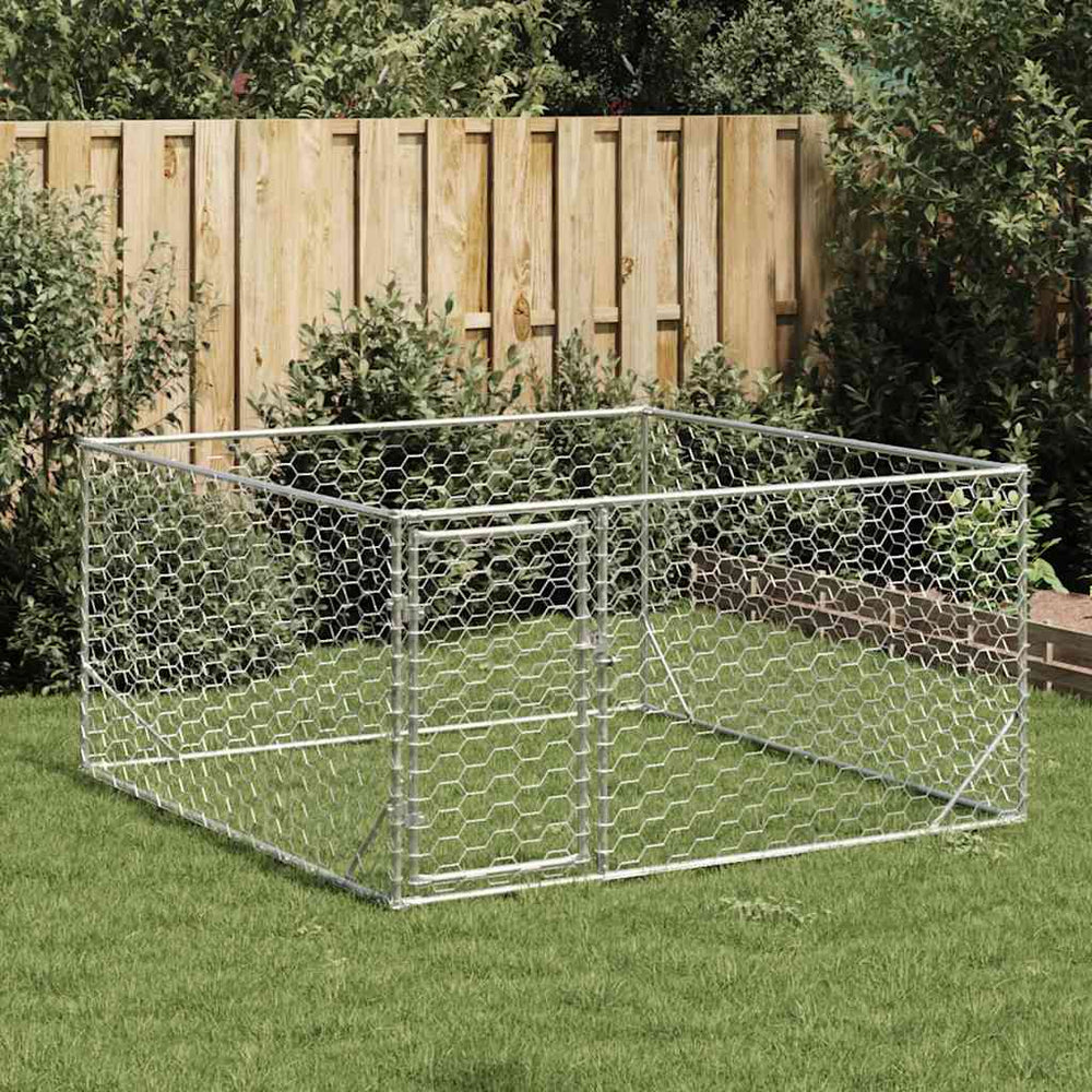 Outdoor Dog Kennel With Door Galvanised Steel