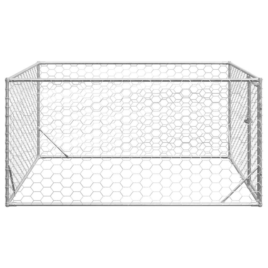 Outdoor Dog Kennel With Door Galvanised Steel