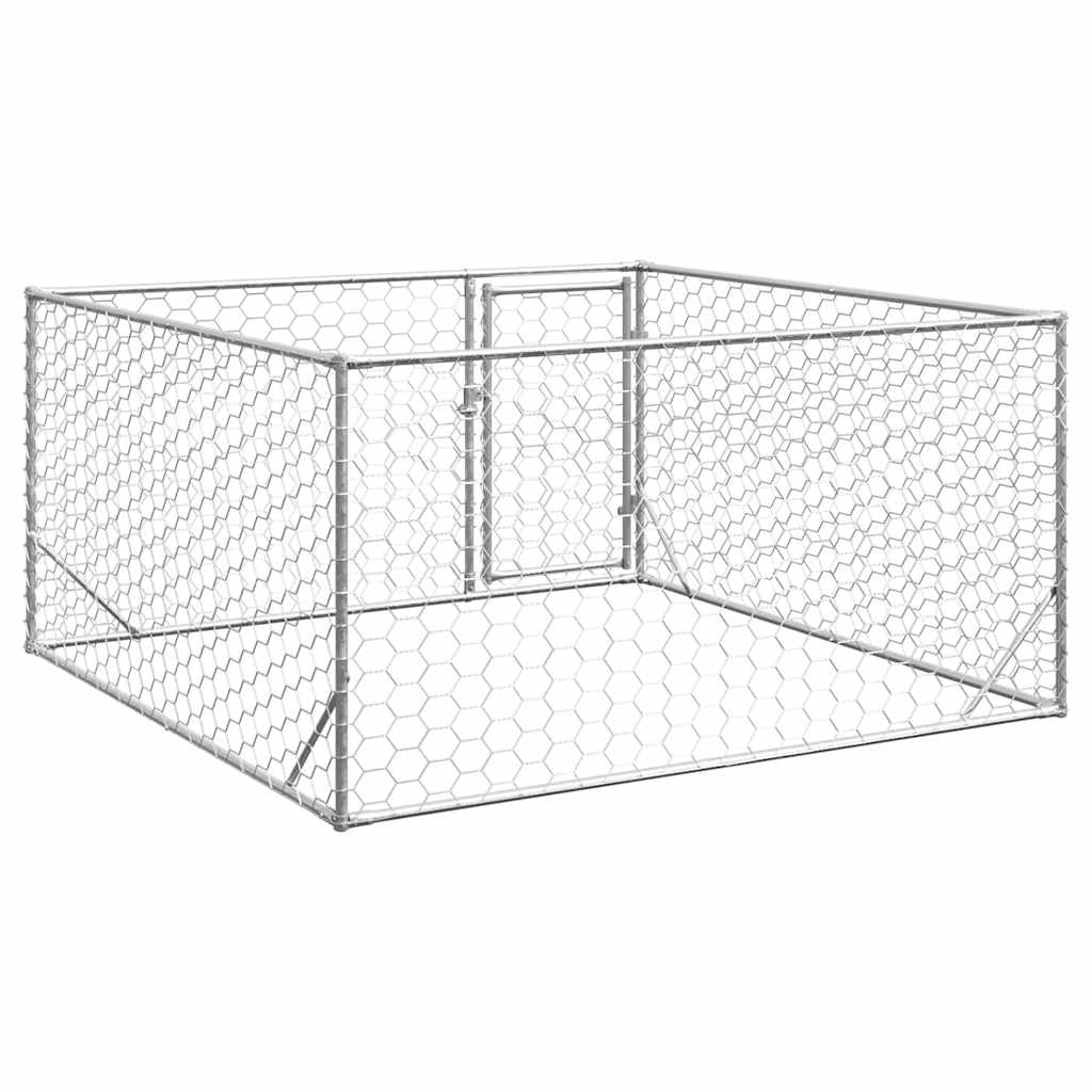 Outdoor Dog Kennel With Door Galvanised Steel