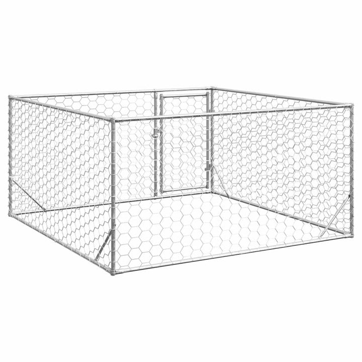 Outdoor Dog Kennel With Door Galvanised Steel