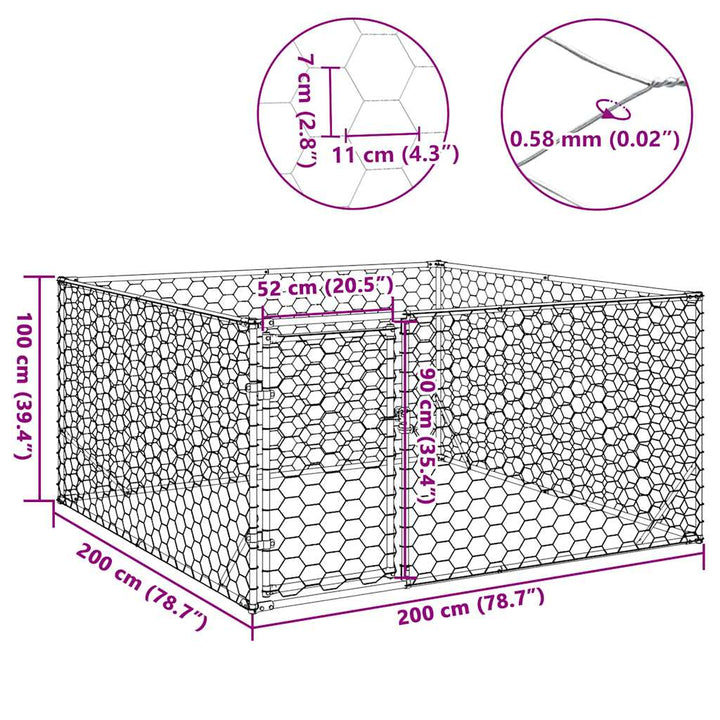 Outdoor Dog Kennel With Door Galvanised Steel