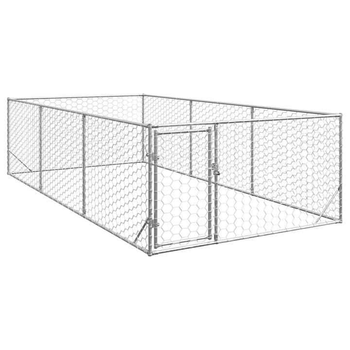Outdoor Dog Kennel With Door Galvanised Steel