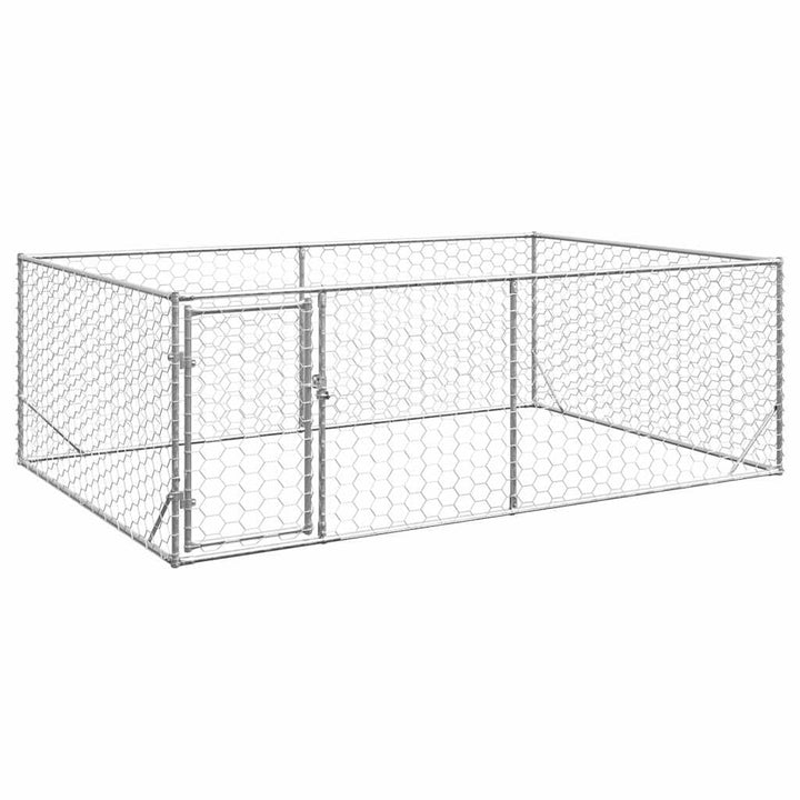Outdoor Dog Kennel With Door Galvanised Steel