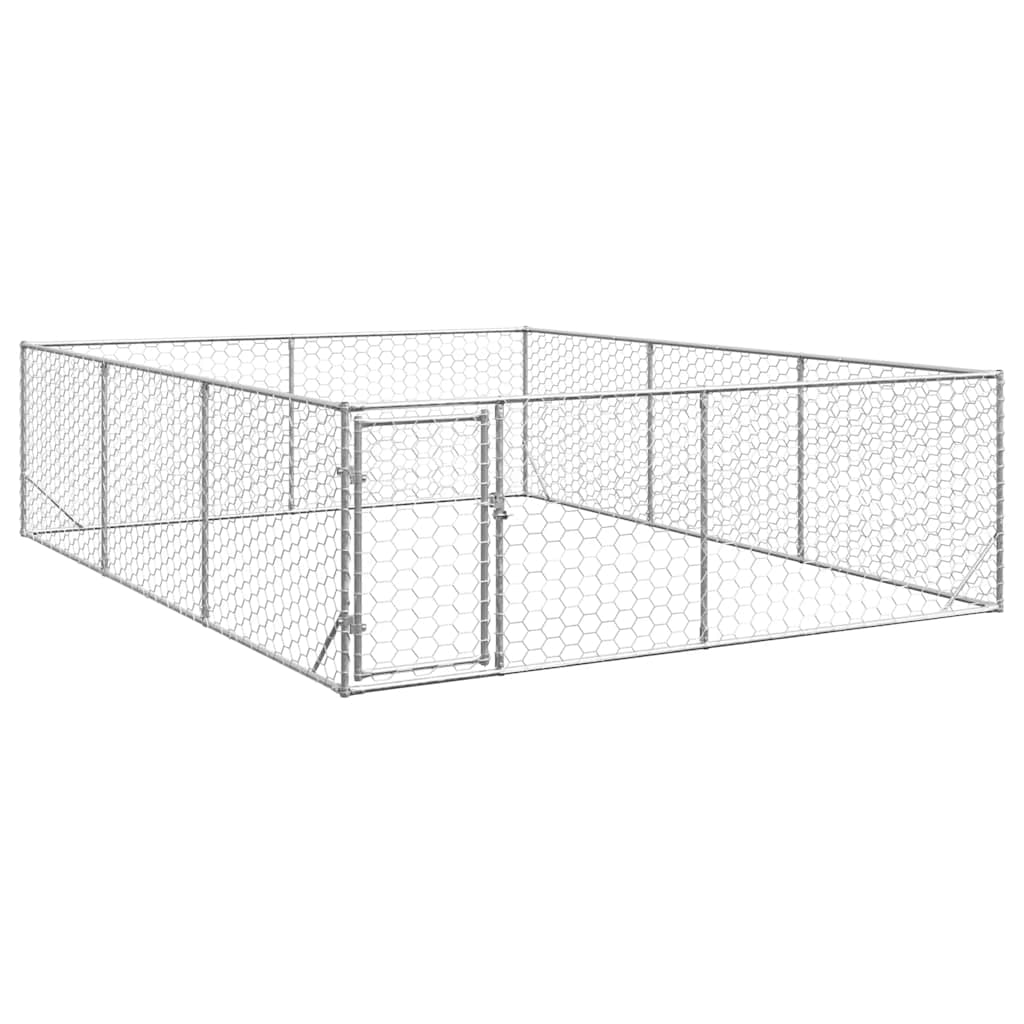 Outdoor Dog Kennel With Door Galvanised Steel