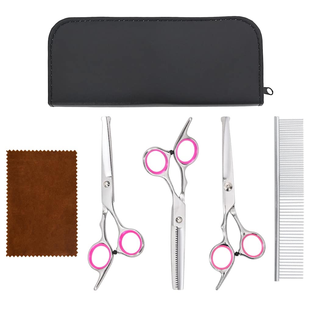 5 Piece Dog Grooming Scissors Set Stainless Steel