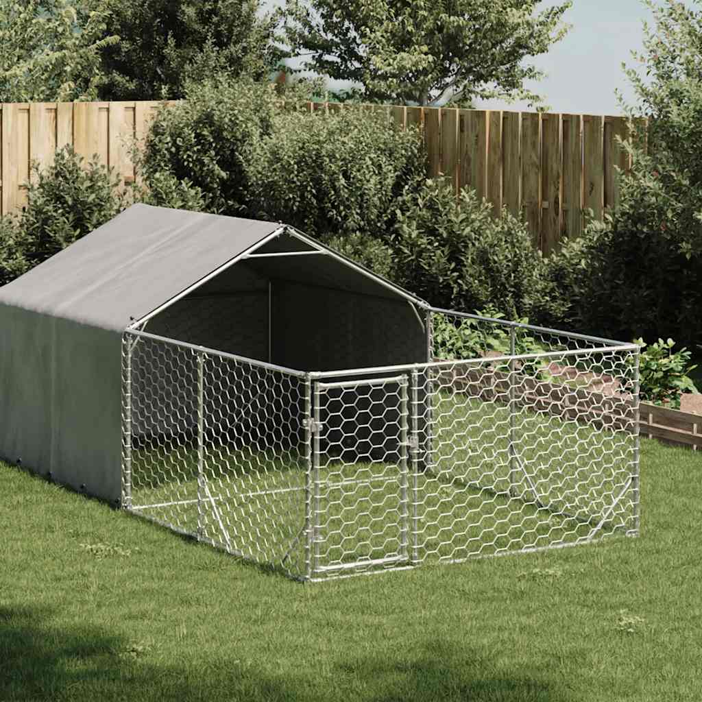 Outdoor Dog Kennel With Run Galvanised Steel