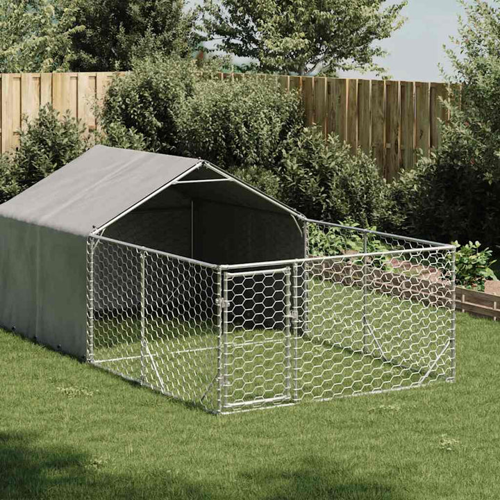 Outdoor Dog Kennel With Run Galvanised Steel