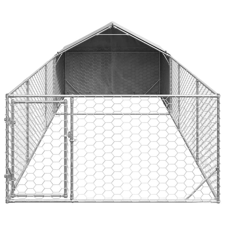 Outdoor Dog Kennel With Run Galvanised Steel