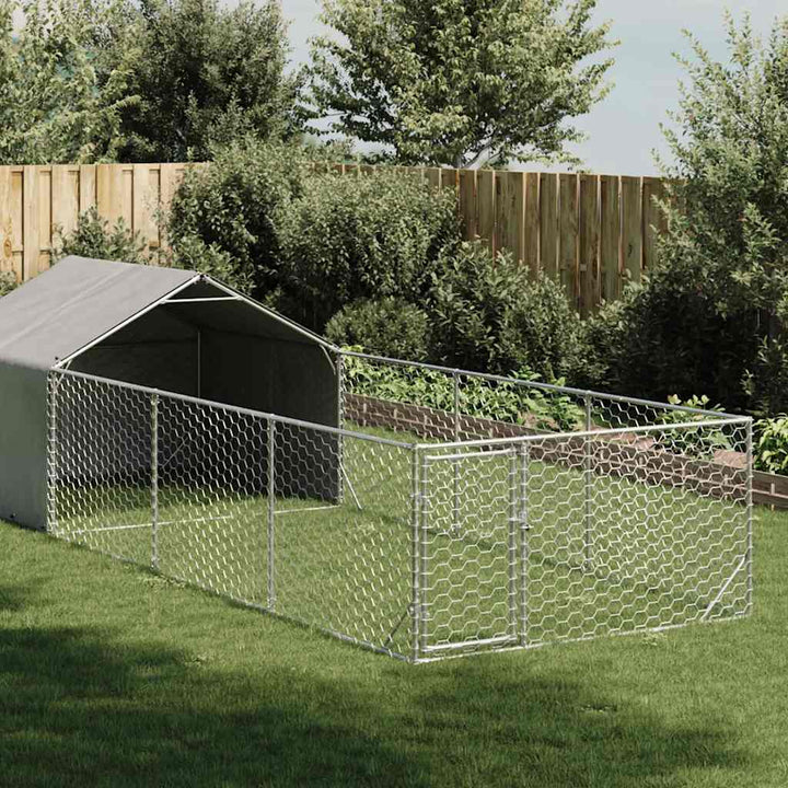 Outdoor Dog Kennel With Run Galvanised Steel