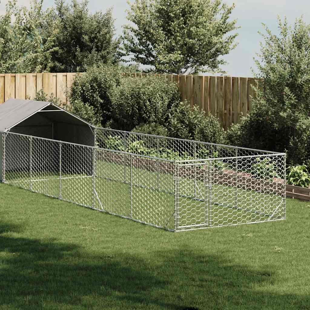 Outdoor Dog Kennel With Run Galvanised Steel