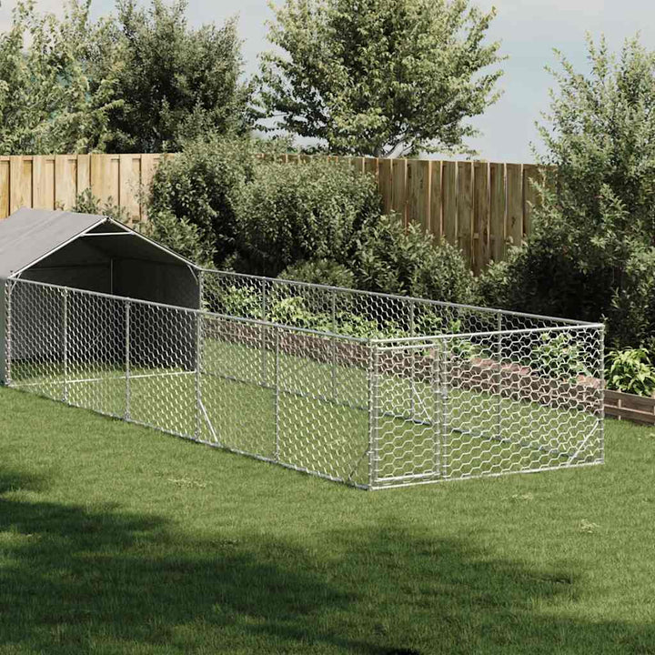 Outdoor Dog Kennel With Run Galvanised Steel