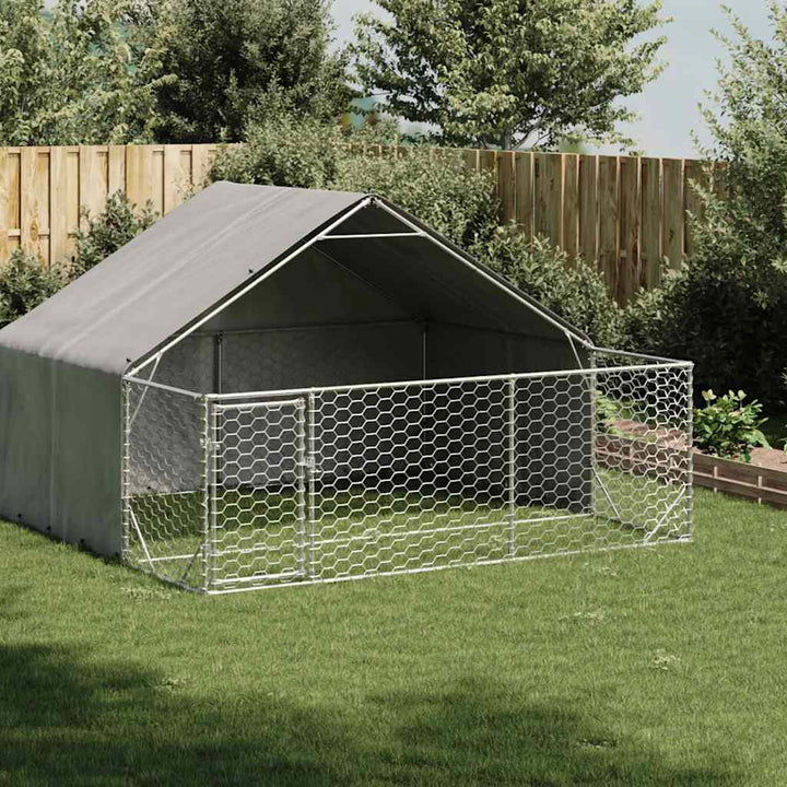 Outdoor Dog Kennel With Run Galvanised Steel