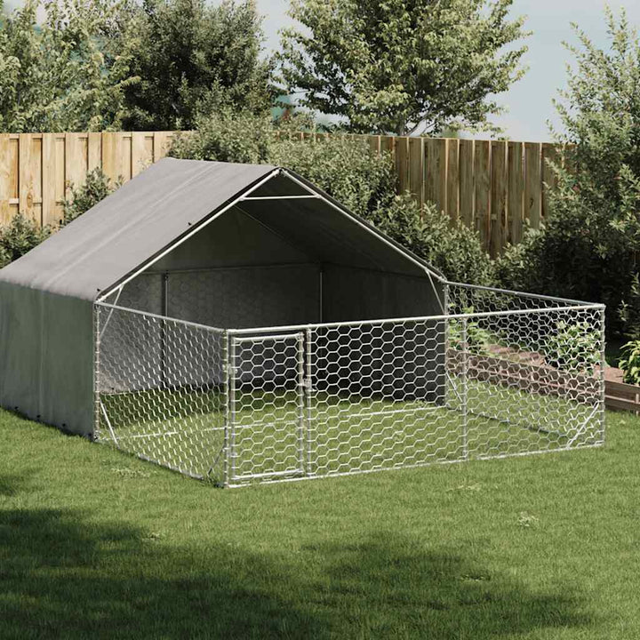 Outdoor Dog Kennel With Run Galvanised Steel