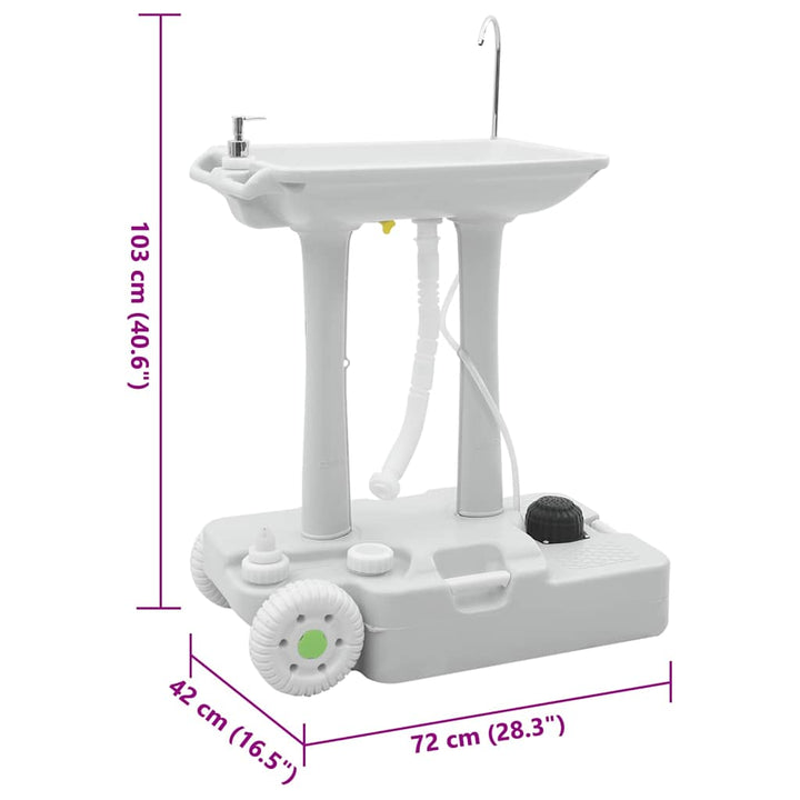 Camping Handwash Stand Grey 72 X 42 X 103 Cm Plastic