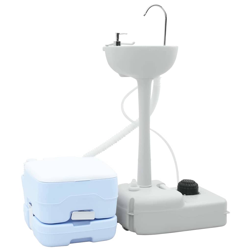 Camping Toilet 2 Pcs And White 50.5 X 33 X 103 Cm