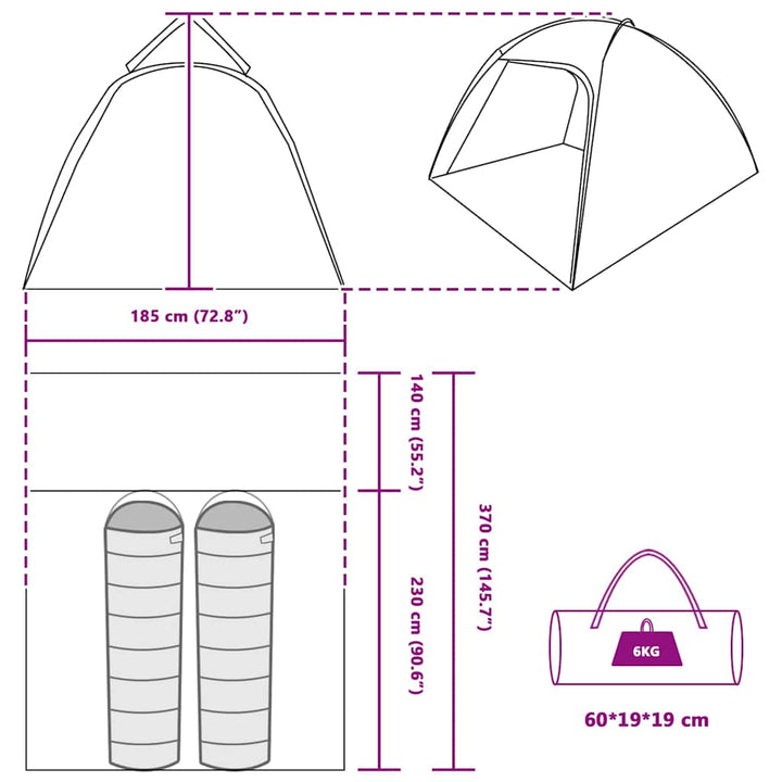 Tent Folding 370 X 230 X 185 Cm Polyester And Fibreglass