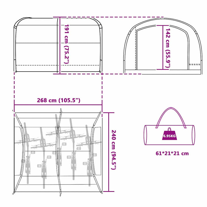 Tent With Roof With Air Vent 268 X 240 X 191 Cm Polyester