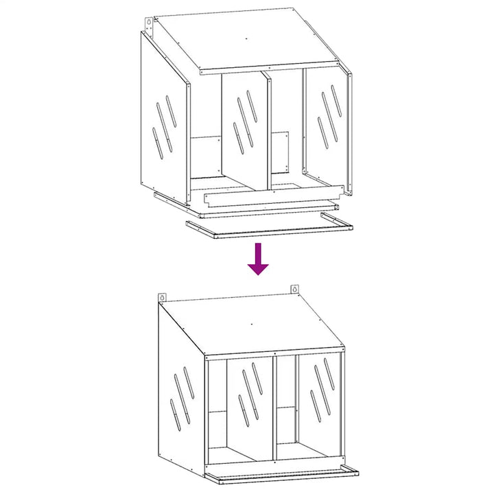 Chicken Nesting Box With 2 Compartments Metal