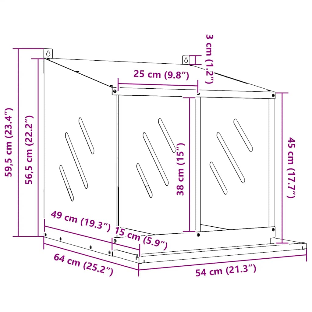 Chicken Nesting Box With 2 Compartments Metal