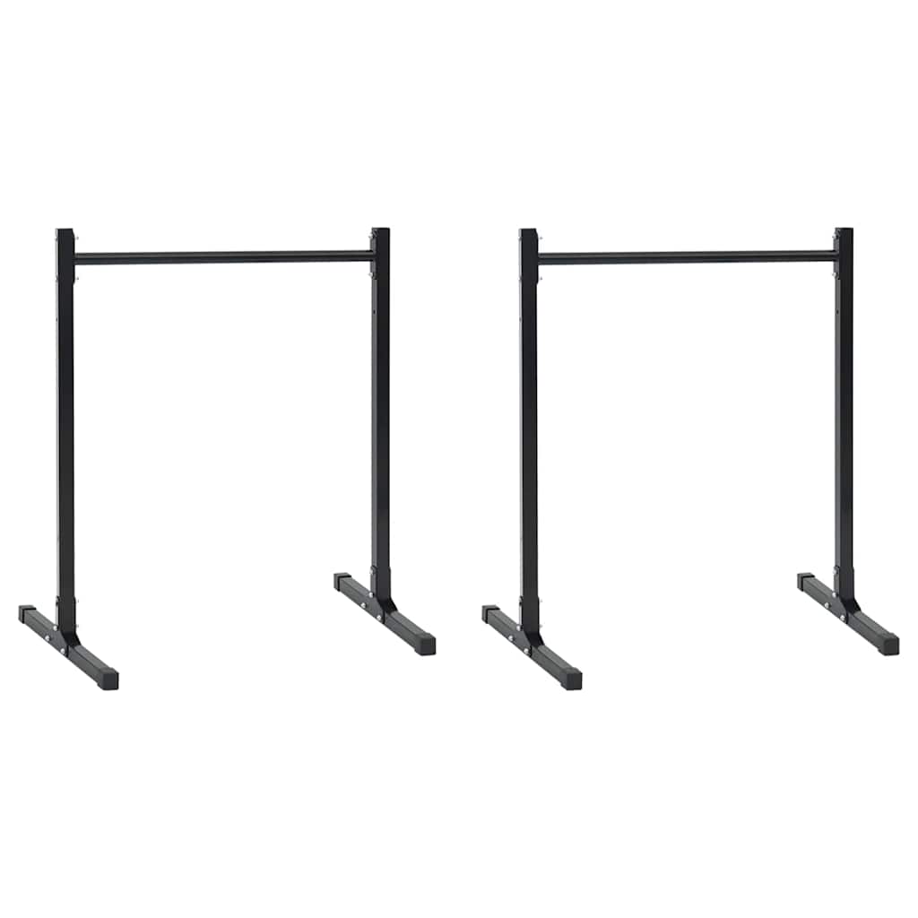 Dip Stations 2 Pcs Black 109 X 90 X 105 Cm Powder-Coated Steel