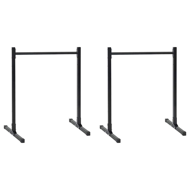 Dip Stations 2 Pcs Black 109 X 90 X 105 Cm Powder-Coated Steel