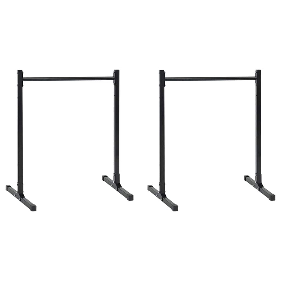 Dip Stations 2 Pcs Black 109 X 90 X 105 Cm Powder-Coated Steel
