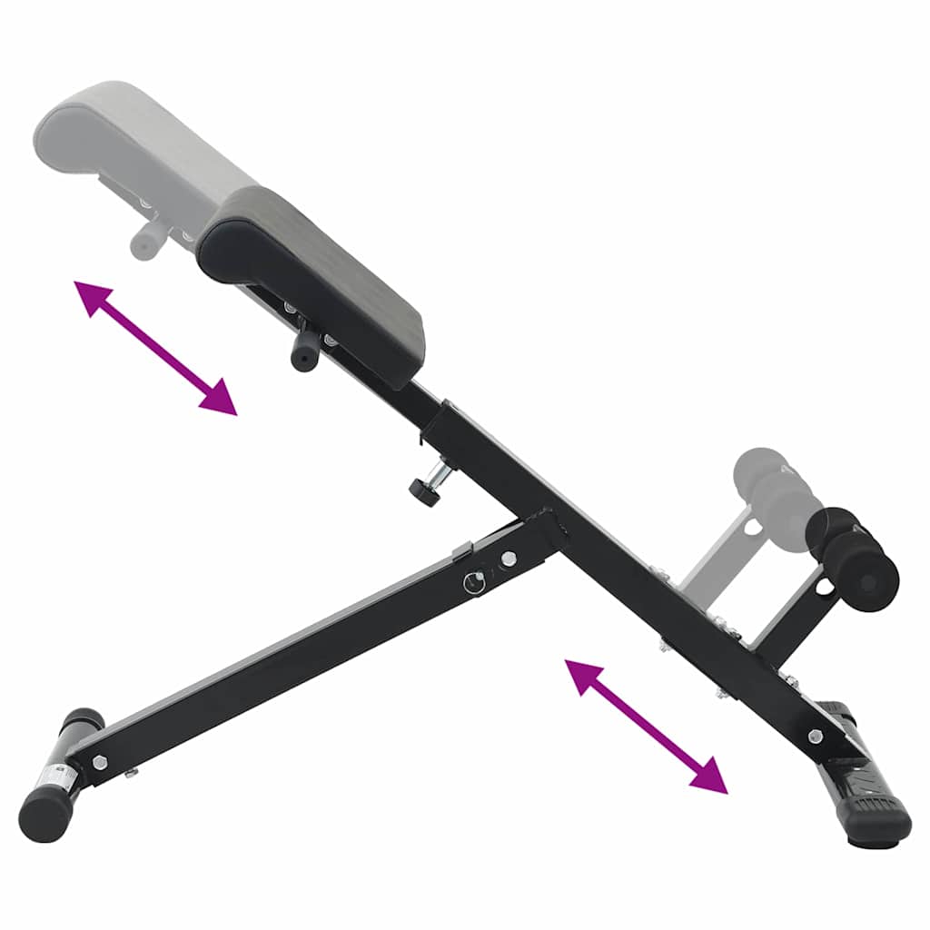 Hyperextension Bench Black 101 X 70 X 71 Cm Powder-Coated Steel