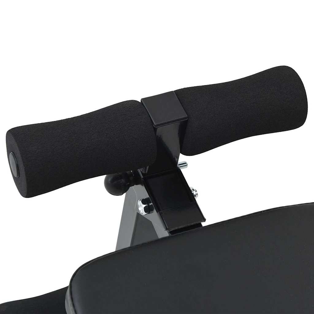 Sit Up Bench Black 124 X 33.5 X 55 Cm Powder-Coated Steel