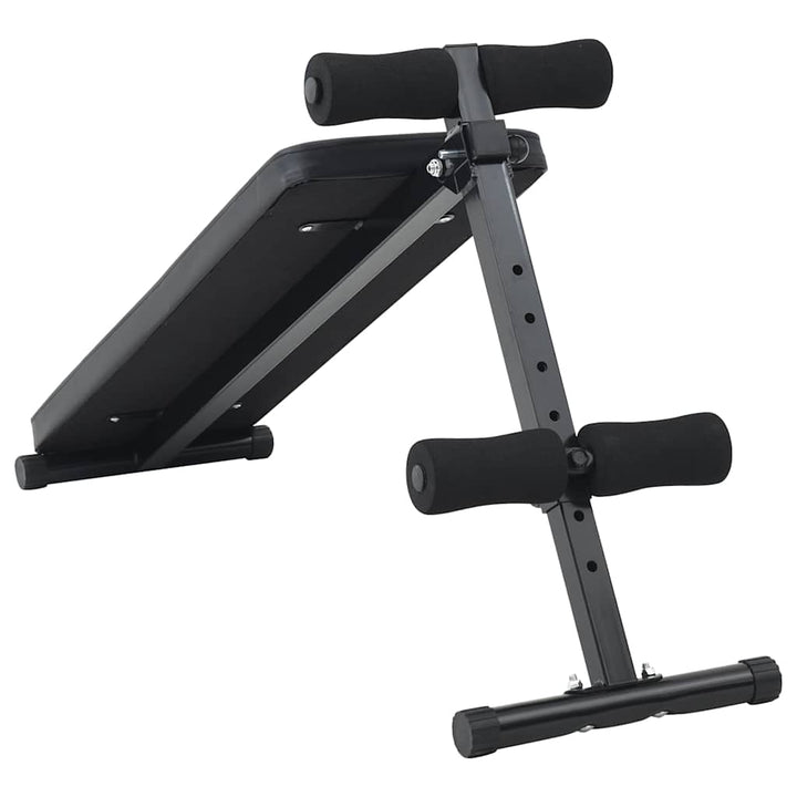 Sit Up Bench Black 124 X 33.5 X 55 Cm Powder-Coated Steel