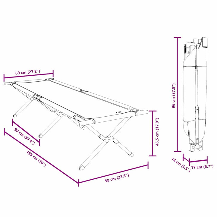 Folding Camping Bed Folding Manual Oxford Fabric