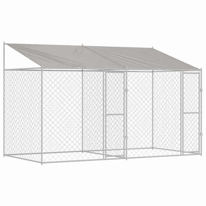 Dog Cage Silver 400 X 200 X 256 Cm Galvanised Steel