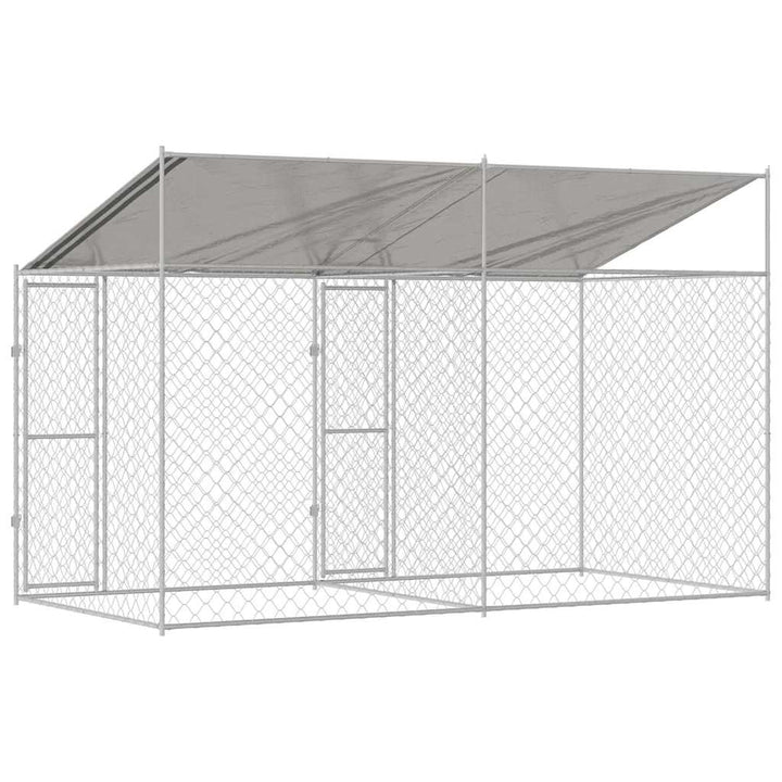 Dog Cage Silver 400 X 200 X 256 Cm Galvanised Steel