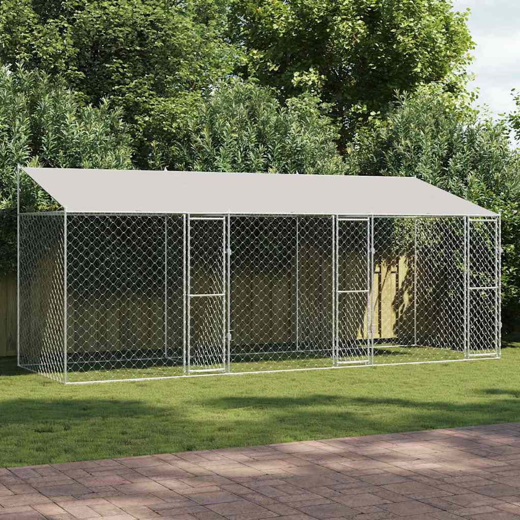 Dog Cage Silver 400 X 200 X 256 Cm Galvanised Steel
