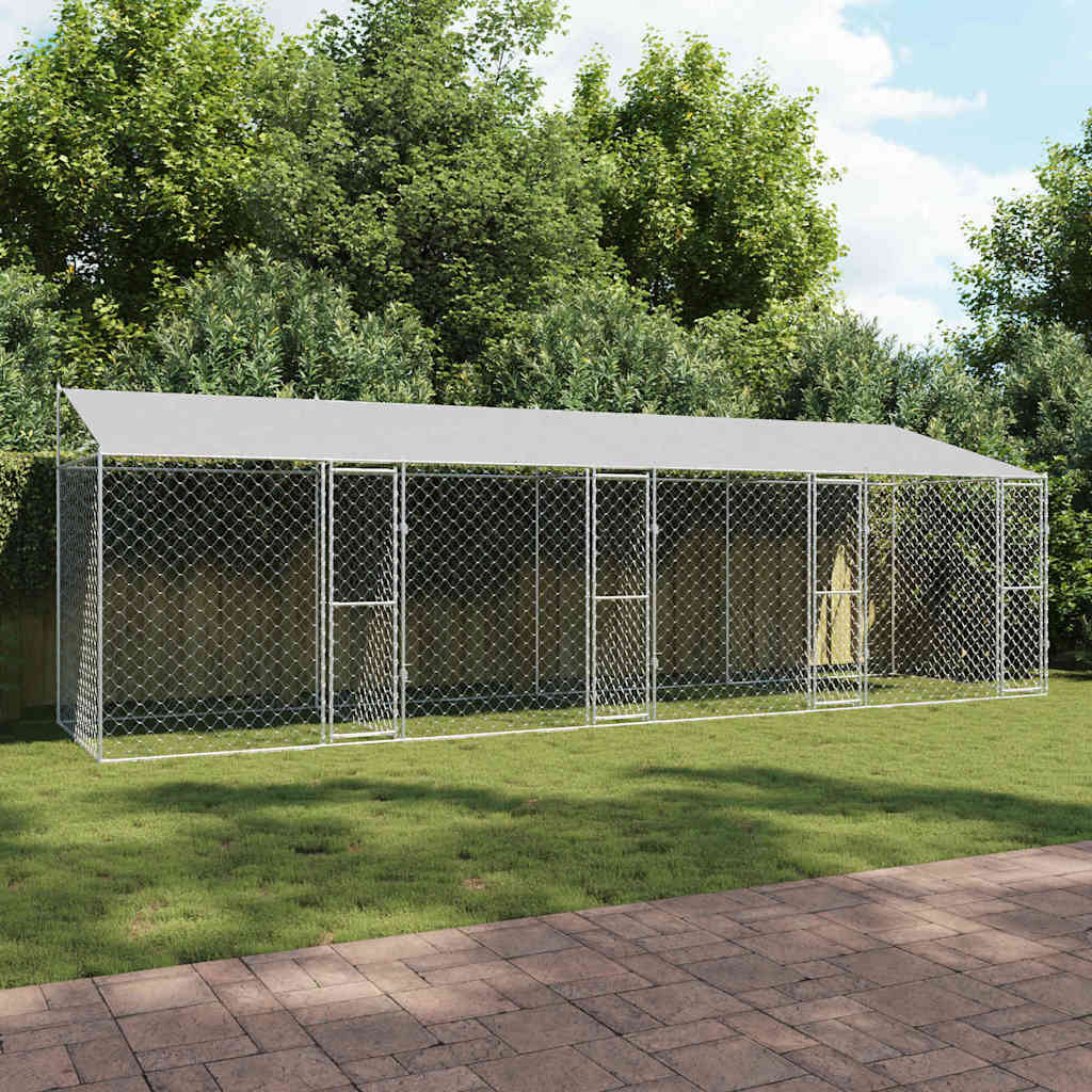 Dog Cage Silver 400 X 200 X 256 Cm Galvanised Steel