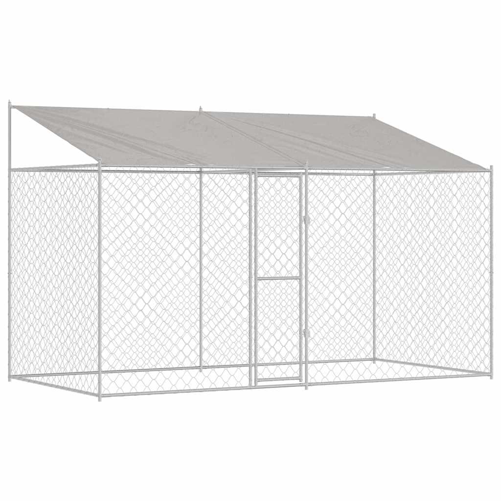 Dog Cage Silver 400 X 200 X 256 Cm Galvanised Steel