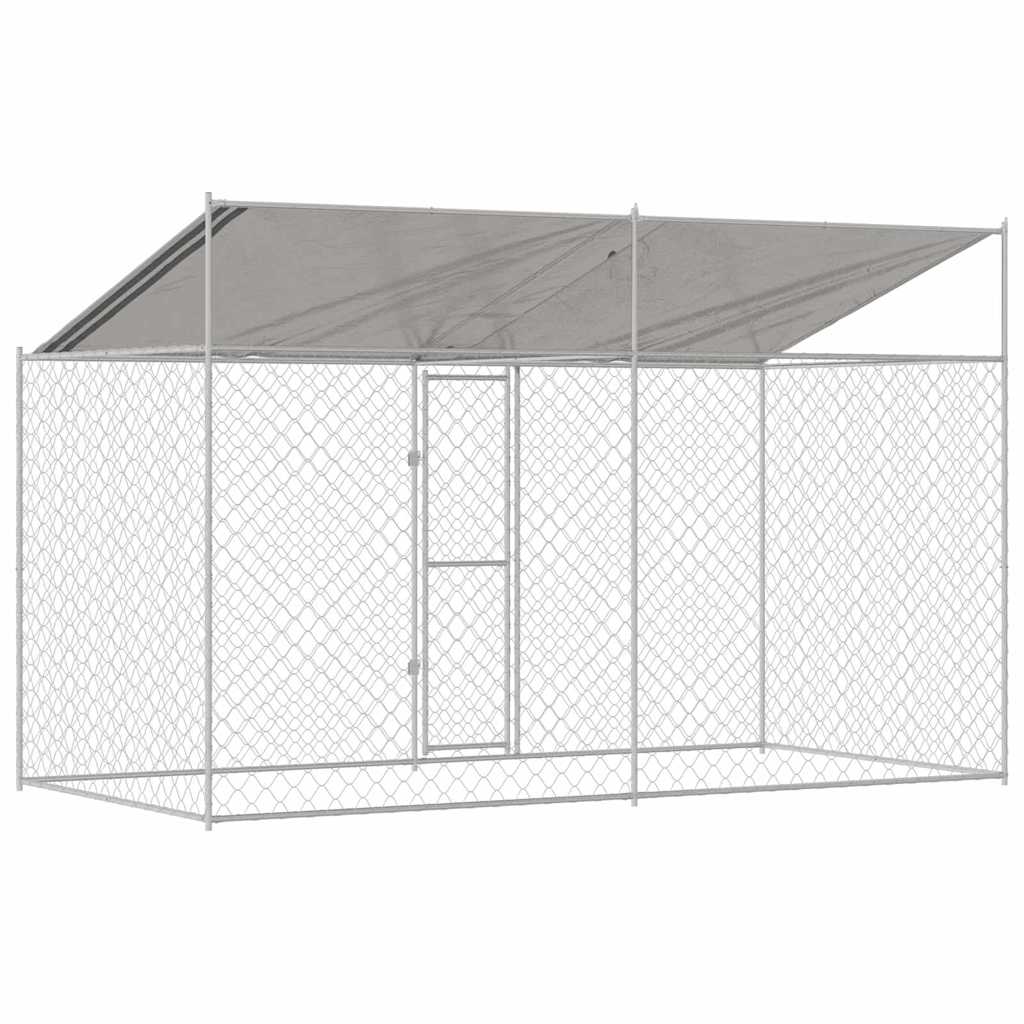 Dog Cage Silver 400 X 200 X 256 Cm Galvanised Steel