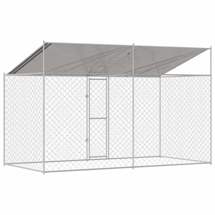 Dog Cage Silver 400 X 200 X 256 Cm Galvanised Steel