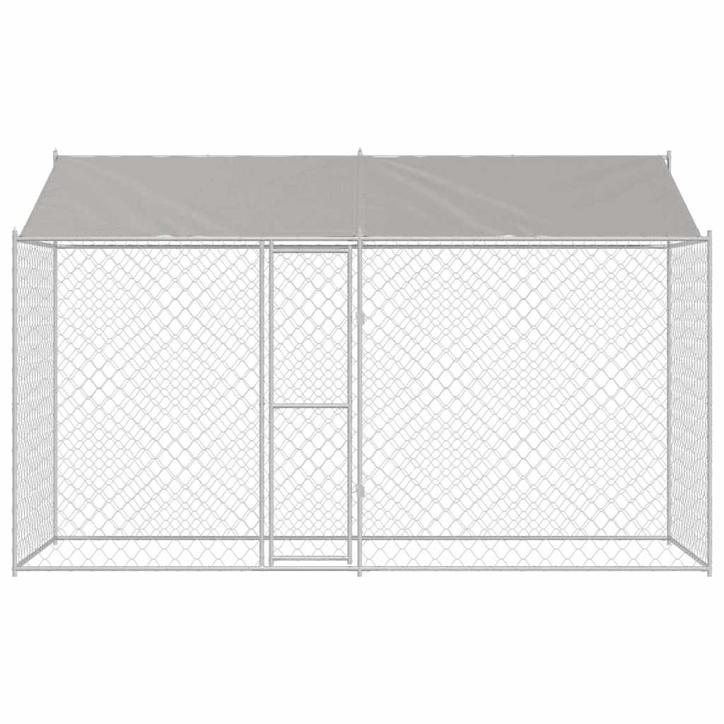 Dog Cage Silver 400 X 200 X 256 Cm Galvanised Steel