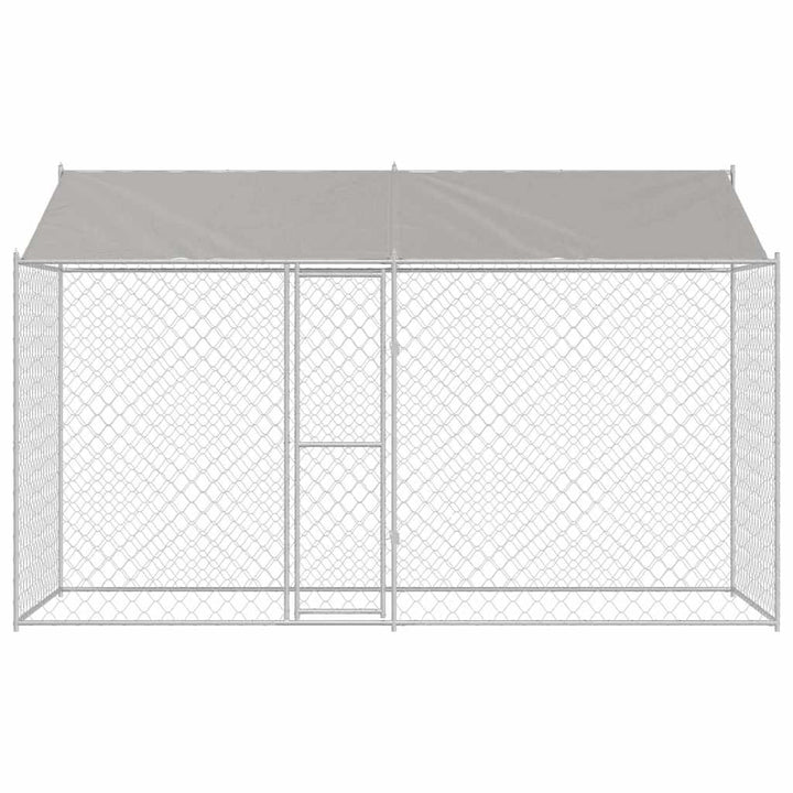 Dog Cage Silver 400 X 200 X 256 Cm Galvanised Steel