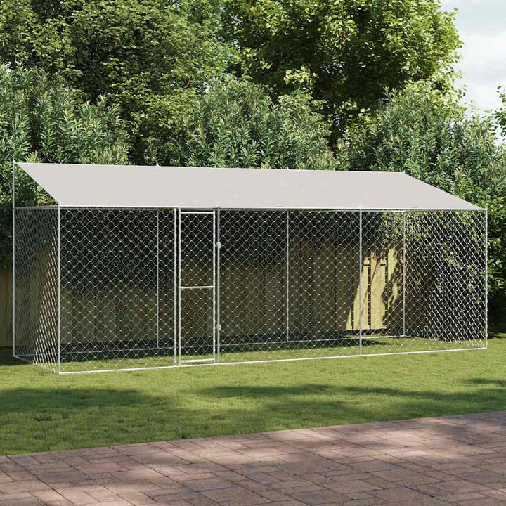 Dog Cage Silver 400 X 200 X 256 Cm Galvanised Steel