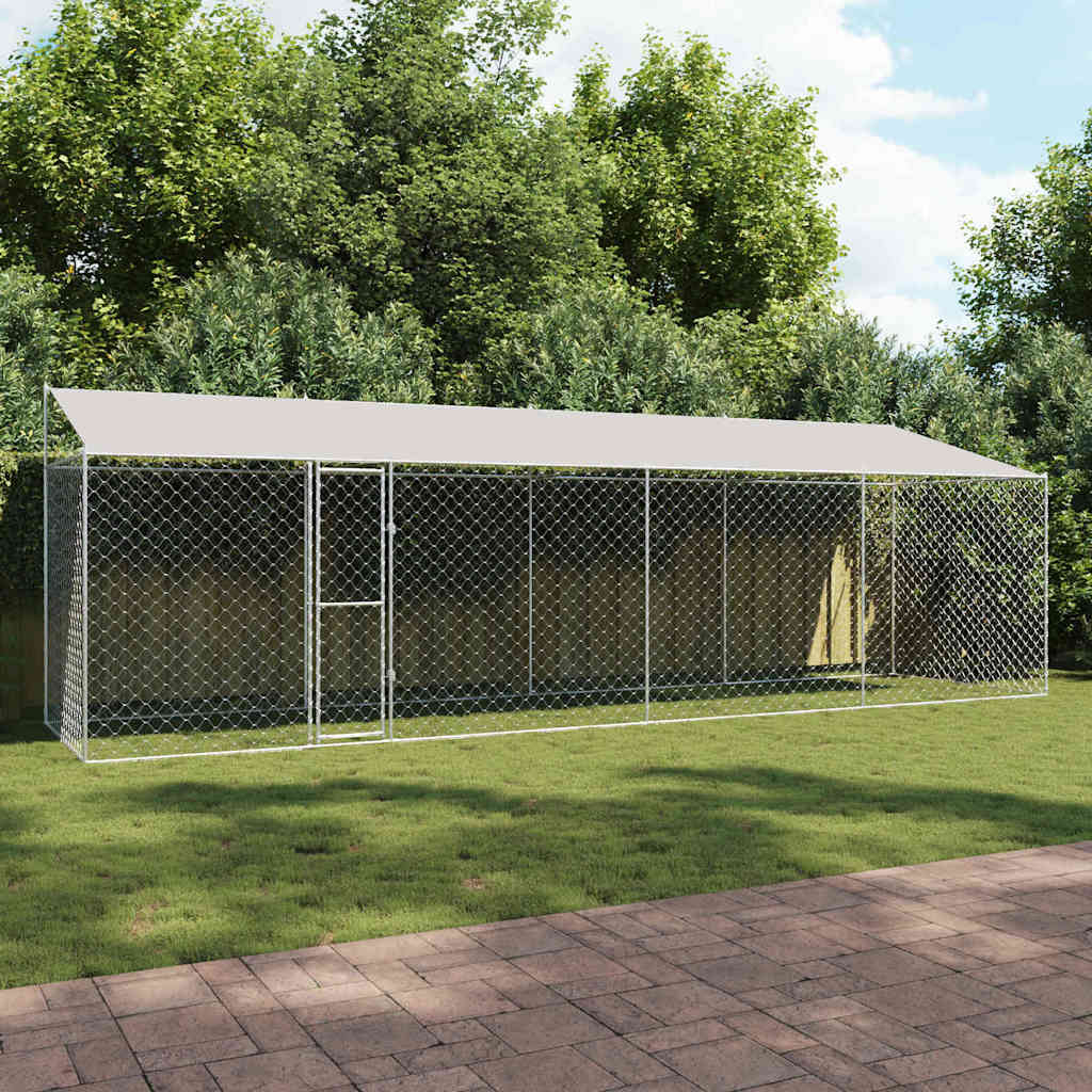 Dog Cage Silver 400 X 200 X 256 Cm Galvanised Steel